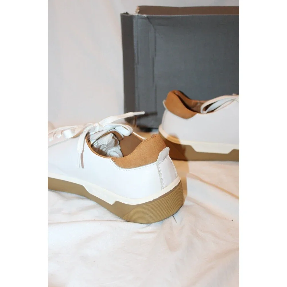 Ecco Soft ClassicMen's Leather Low Top Athletic Sneakers EU 43 US 10 WHITE